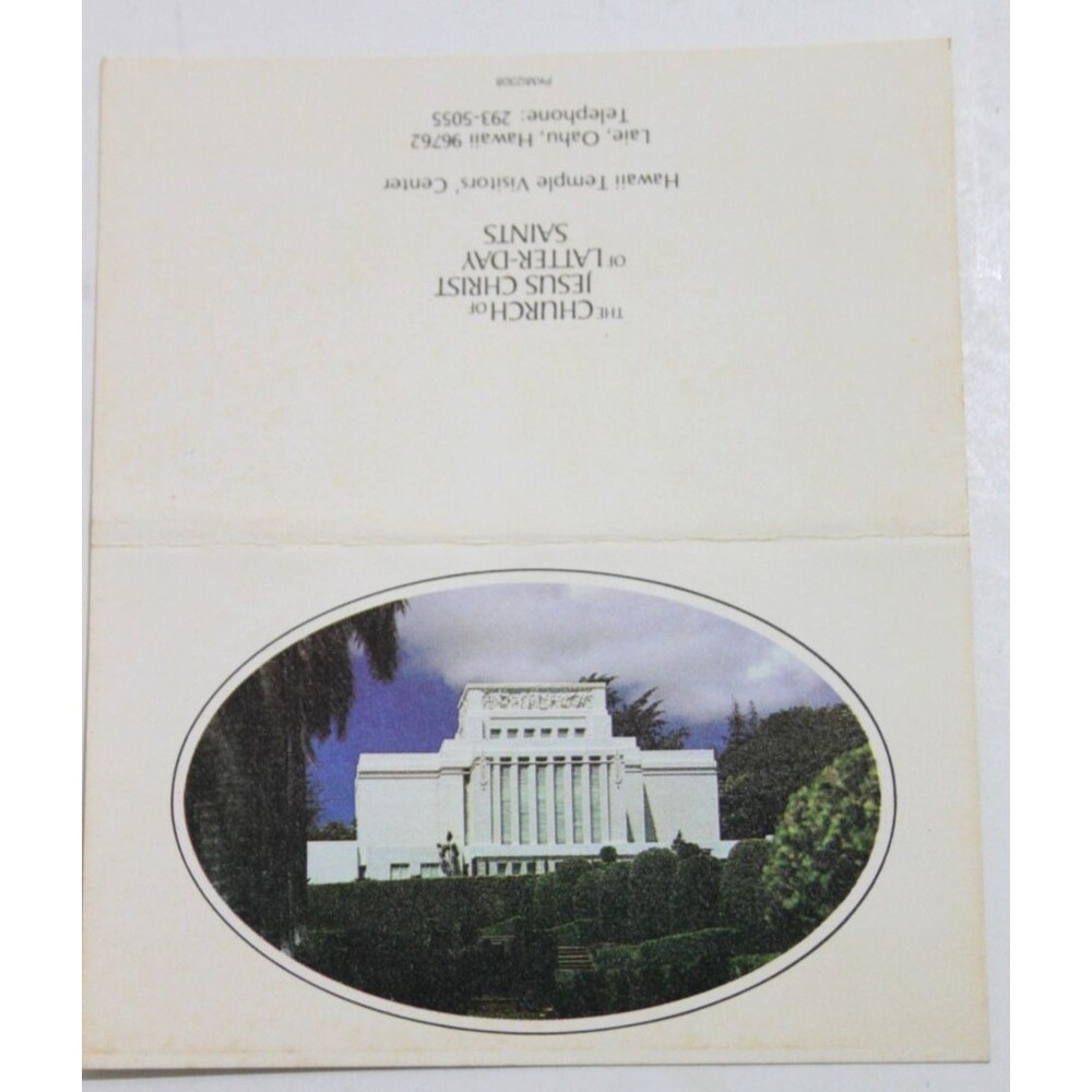 LDS Hawaii Temple Laie Oahu Wallet Card Visitors Center Rules Faith Portuguese